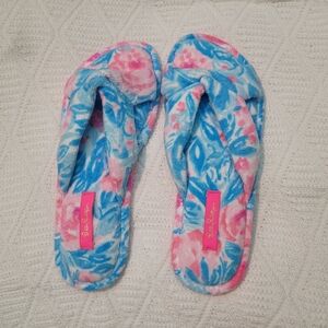 Lilly Pulitzer Blue and Pink Slippers